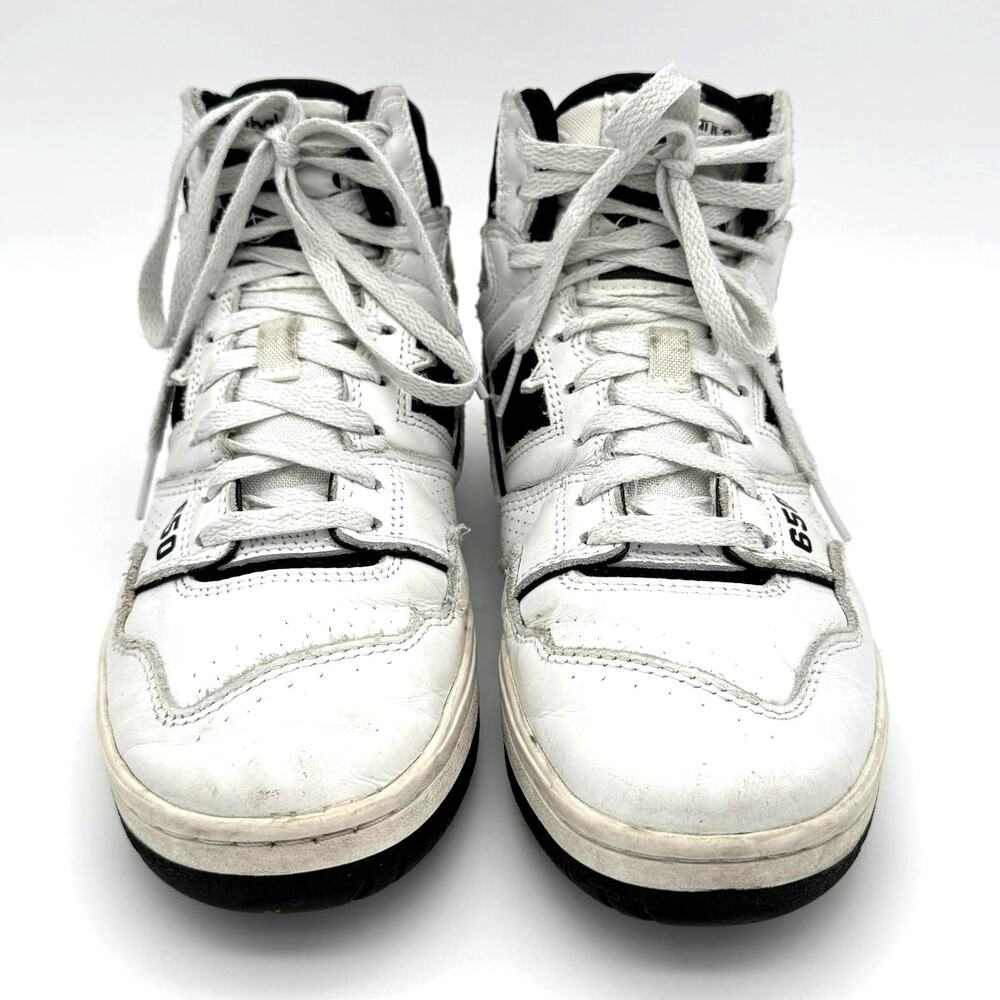 New Balance 650R Leather High Top Sneakers White Black Men's 7 Women's 8.5 Retro - Picture 2 of 9